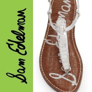 Sam Edelman Silver Gigi Thong Sandals